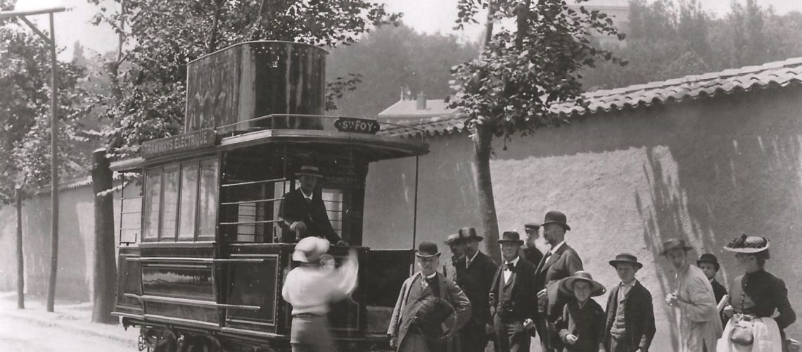 1er Tram électrique de Ste Foy (1893) - av. Valioud (avec M. Guinand et M. Manhès